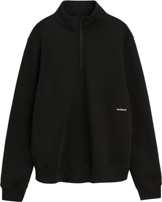 Soulland Geborsteld Fleece Half Zip Sweatshirt - unisex - Sweatshirts - Zwart - Xs/S - Katoen - Hoodies & sweatvesten