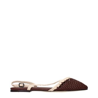 Hereu Rondaia Damens Sandalen aus braunem/elfenbeinfarbenem Leder
