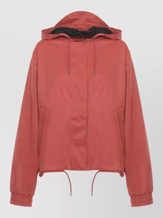 Rains hooded waterproof jacket drawstring hem pockets