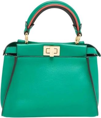 Fendi Pre-owned Handbags, female, Green, Size: ONE SIZE Pre-owned Leather Handbag
