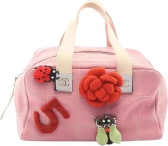 Chanel Pre-owned Canvas Handtas - Dames - Vintage Handtas - Roze - ONE Size - Leer - Vintage