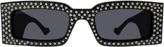 Gucci Rechthoekige Zonnebril - Dames - Accessoires - Zwart - Maat: 53 MM