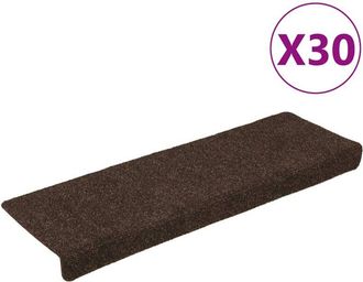 vidaXL Tappetini Autoadesivi per Scale 30 pz Marrone 65x21x4 cm - Vidaxl