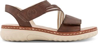 Rieker Schoenen, Dames, Bruin, 37 EU, Leer, Comfortabele Sleehak Sandaal