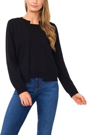 Halogen Attached Tank Cardigan Sweater in Rich Black at Nordstrom Rack, Size Xx-Small