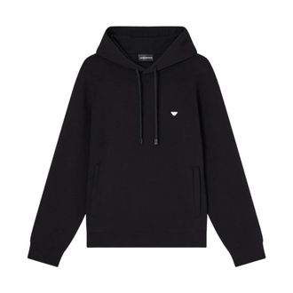 Emporio Armani Branded Pullover Hooded Top - male - Emporio Armani - Hoodies - Black - 2XL - Sweatshirts & Hoodies