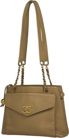 Chanel Beige Grained Calfskin Tote Bag (Pre-Owned)