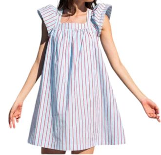 Mersea Capri Mini Dress In Sky Blue/red