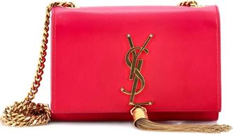 Saint Laurent Classic Monogram Tassel Leather Small crossbody bag - Roze