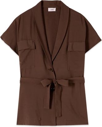 Oltre Ongestructureerd Gabardine Jasje - Dames - Zomerjassen - Bruin - S - Nylon - Jassen