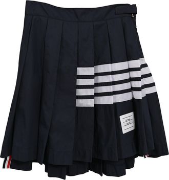 Thom Browne 4-bar stripe Pleated Mini Skirt in Black Polyamide