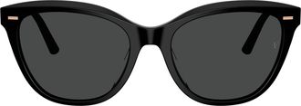 Oliver Peoples 0ov5597su Glossy Black Cat-Eye Sunglasses with Rose Gold Accents