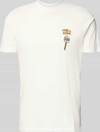 Blend Regular Fit T-Shirt mit Statement-Stitching Modell Kameron in Offwhite, Gr&ouml;&szlig;e 3XL