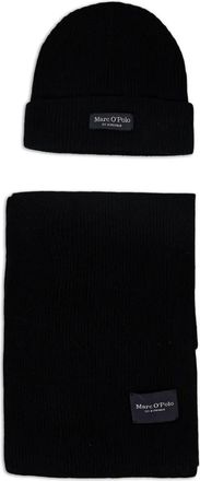 Marc O'Polo Muts met logopatch - Zwart