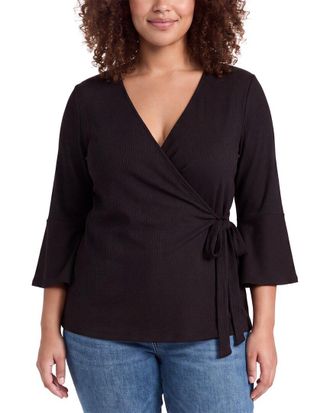 Anne Klein Plus Handkerchief Ruffle Shirt