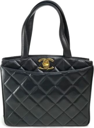 Chanel Pre-owned Leather chanel-bags - Dames - Vintage Handtas - Zwart - ONE Size - Vintage