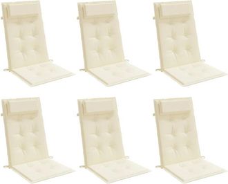 vidaXL Cojines De Silla Respaldo Alto 6 Uds Tela Oxford Color Crema Vidaxl