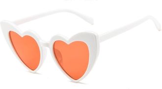 Generic Trendy Heart Frame Woman Party Street Shooting Vacation Sunglasses(Orange)