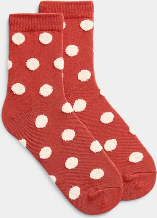 Simons Womens Plush large-dot socks
