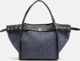 Tod's Leather-trimmed canvas tote bag