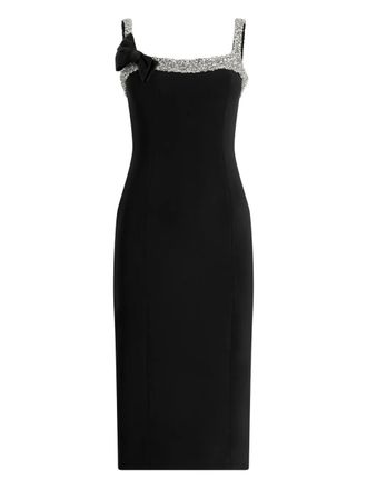 Jenny Packham Lucy crystal-embellished bow midi dress - Black