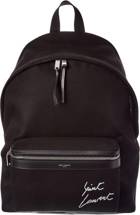 Saint Laurent City Embroidered Canvas Backpack