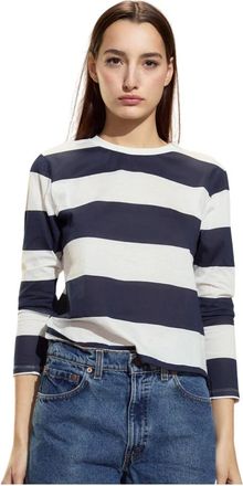 Cynthia Rowley Long Sleeve Everyday Tee - Dames - Longsleeves - Blauw - S - Katoen - Tops