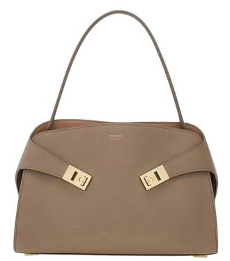 Ferragamo Taupe Hug Medium Shoulder Bag