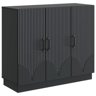 vidaXL Aparador Negro 89 X 34,5 X 77 Cm Madera De Ingenier&iacute;a Vidaxl