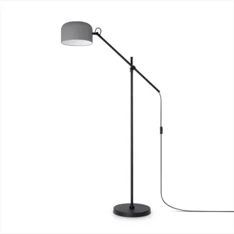 Paco Home Paco Home - Luminarias Led Suspensi&oacute;n Pie Techo Decoraci&oacute;n Sal&oacute;n Lectura Despacho E27 Negro, L&aacute;mpara De Pie - Gris