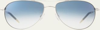 Oliver Peoples Benedict Basic Aviators, Silver/Chrome