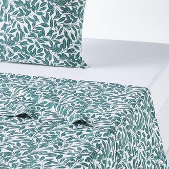 La Redoute Interieurs Plat laken in gewassen katoen, Feuillage