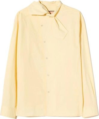 Plan C Blouse met sjaalkraag - Dames - Blouses - Geel - XS - Overhemden