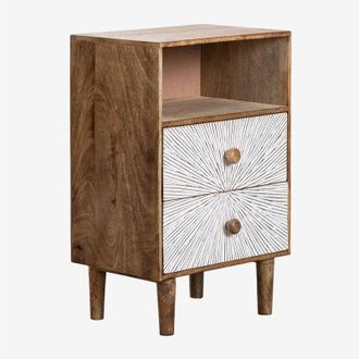 Sklum Pack De 2 Mesitas De Noche En Madera De Mango Kaobany Sklum