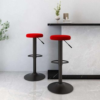 vidaXL Taburetes De Cocina 2 Unidades Terciopelo Rojo Tinto Vidaxl