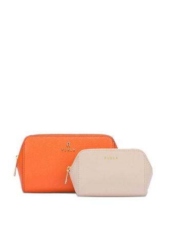 Furla zip-top curved makeup bag (set of two) - Orange