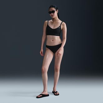 Nike Womens Swim Water Texture Hipster Bikini Bottom in Black | NESSF263-001