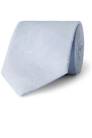 Paul Smith 8cm Embroidered Silk and Linen-Blend Tie