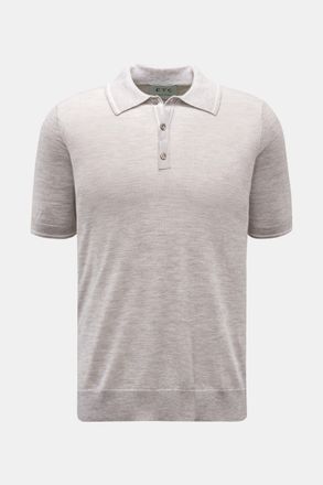 FTC Men - Short sleeve knit polo grey mottled