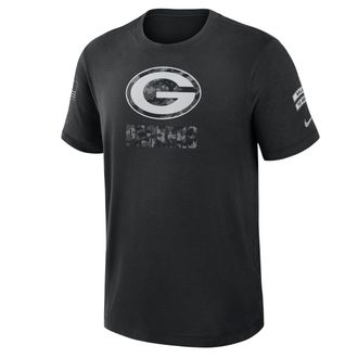 Nike Green Bay Packers Salute to Service Slub Nike Mens Dri-FIT NFL T-Shirt in Black | 034900AA2C-AEG