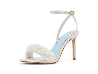 Vince Camuto Arleem Beaded Band Ankle Strap High Heel Sandals Womens Sandals Milk : 7.5 M, Synthetic