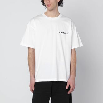 Carhartt Work in Progress T-Shirt S/S Caps bianca in cotone