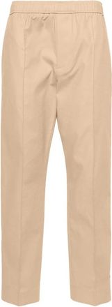 Lanvin Tapered Elastische Broek - Heren - Straight fit broeken - Bruin - S - Katoen - Broeken