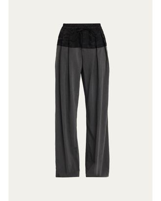 Cinq &agrave; Sept Elisabetta Drawstring Wide-Leg Pants
