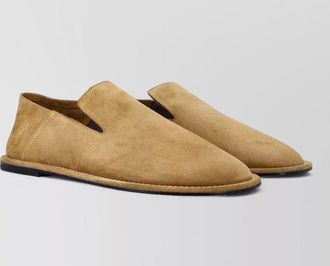 Ami suede loafer flat sole round toe