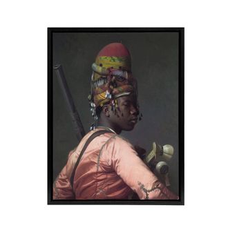 Artery8 Jean Leon Gerome Bashi Bazouk Portrait Framed Canvas Wall Art Print | Size: W24 x H32