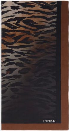 Pinko Sciarpa con stampa animalier - Nero