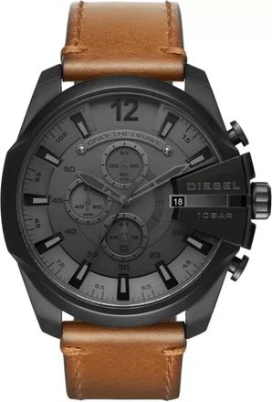 Diesel Mega Chief - Heren - Horloges - Bruin - ONE Size - Leer - Accessoires