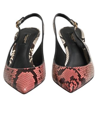 Dolce & Gabbana Multicolor Leather Heels Slingback Womens Shoes (Pre-Owned)
