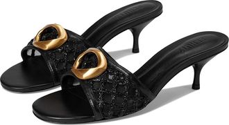 Schutz Olga Kitten Embroidery Womens Wedge Shoes Black 5 : 9.5 M, Leather